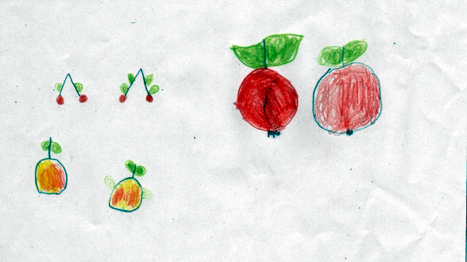 Kinderzeichnung Obstsorten