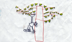 Kinderzeichnung Obstbaum