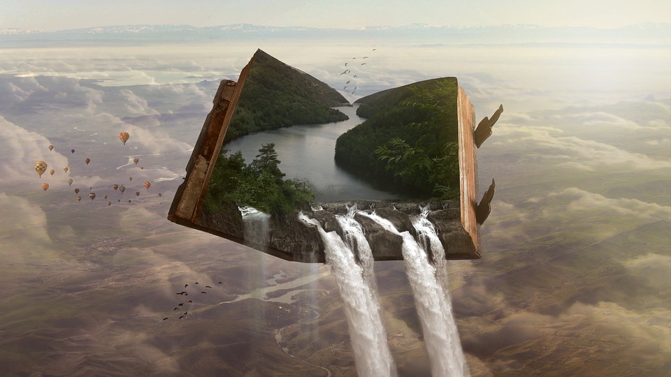 Eine Landschaft erwächst aus einem Buch